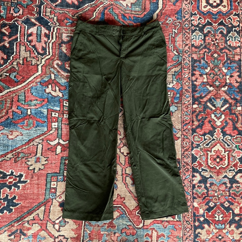 Olive green high-waisted Patagonia pants